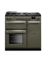 RANGEMASTER AURA90DFPRBD/BN1 Aura 90cm Dual Fuel Range Cooker River Bed with Brushed Nickel Trim