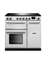 RANGEMASTER AURA90EIPWHT/BN1 Aura 90cm Induction Range Cooker White with Brushed Nickel Trim