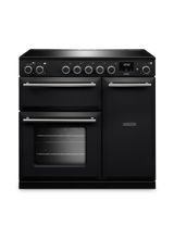 RANGEMASTER AURA90EIPCBL/BN1 Aura 90cm Induction Range Cooker Charcoal Black with Brushed Nickel Trim