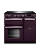 RANGEMASTER AURA90EIPPLM/BN1 Aura 90cm Induction Range Cooker Plum with Brushed Nickel Trim