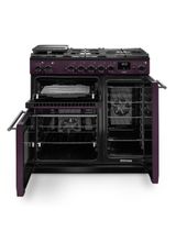 RANGEMASTER AURA90DFPPLM/YX1 Aura 90 Dual Fuel Range Cooker Plum with Onyx Trim
