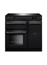 RANGEMASTER AURA90EIPCBL/YX1 Aura 90 Induction Range Cooker Charcoal Black with Onyx Trim