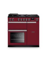 RANGEMASTER PR90DFPBOR/CM1 Professional 90 Dual Fuel Bordeaux with Chrome Trim