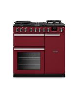 RANGEMASTER PRDL90DFPBOR/CM1 Professional Deluxe 90 Dual Fuel Bordeaux with Chrome Trim