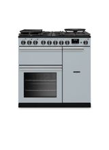RANGEMASTER PRDL90DFPMSB/CM1 Professional Deluxe 90 Dual Fuel Misty Blue with Chrome Trim