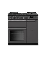RANGEMASTER PRDL90DFPSLT/CM1 Professional Deluxe 90 Dual Fuel Slate with Chrome Trim