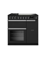 RANGEMASTER PRDL90EIPCBL/CM1 Professional Deluxe 90 Induction Charcoal Black with Chrome Trim