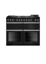 Rangemaster PRDLB110DFPCBL/CM1 Professional Deluxe 110 SC Dual Fuel Charcoal Black with Chrome Trim