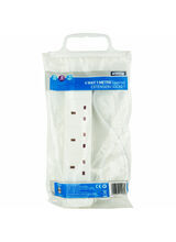 STATUS 4 Gang 1M 13A White Extension Lead