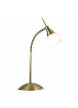 SEARCHLIGHT Touch Table Lamp Opal Shade Antique Brass