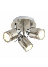 SEARCHLIGHT 3 Light IP44 Bathroom Spotlight Plate Satin Silver