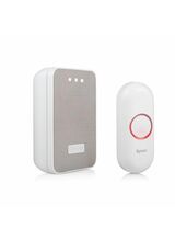 BYRON DBY-22321 Wireless Doorbell & Chime Set White & Gray Mesh