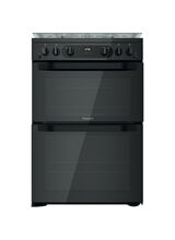 HOTPOINT HDM67G0CCBUK Gas Double Cooker - Black