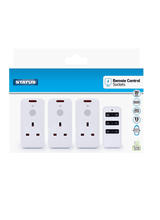 STATUS SREMSOC3PK 3 Pack Remote Control 13A Sockets