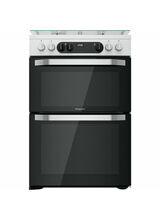 HOTPOINT HDM67G9C2CW 60cm Dual Fuel Double Cooker White