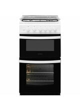 INDESIT ID5G00KMWL 50cm Lidded Twin Cavity Gas Cooker White