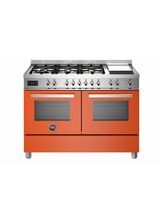 Bertazzoni Professional 120cm Range Cooker Twin Dual Fuel Orange PRO126G2EART