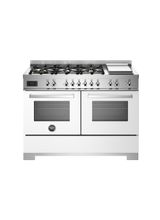 Bertazzoni Professional 120cm Range Cooker Twin Dual Fuel White PRO126G2EBIT2