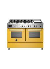 Bertazzoni Professional 120cm Range Cooker Twin Dual Fuel Yellow PRO126G2EGIT
