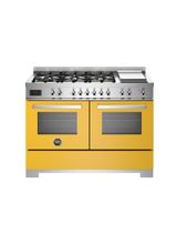 Bertazzoni Professional 120cm Range Cooker Twin Dual Fuel Yellow PRO126G2EGIT2