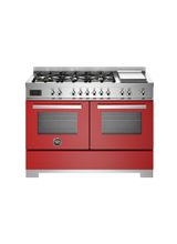 Bertazzoni Professional 120cm Range Cooker Twin Dual Fuel Red PRO126G2EROT2