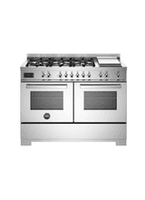 Bertazzoni Professional 120cm Range Cooker Twin Dual Fuel Stainless Steel PRO126G2EXT2