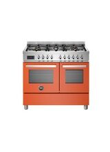Bertazzoni Professional 100cm Range Cooker Twin Oven Dual Fuel Orange PRO106L2EART