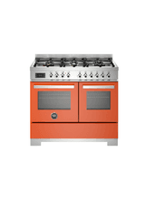 Bertazzoni Professional 100cm Range Cooker Twin Oven Dual Fuel Orange PRO106L2EART2