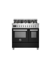 Bertazzoni Professional 90cm Range Cooker Twin Dual Fuel Black PRO96L2ENET
