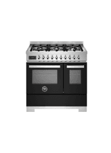 Bertazzoni Professional 90cm Range Cooker Twin Dual Fuel Black PRO96L2ENET2