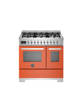 Bertazzoni Professional 90cm Range Cooker Twin Dual Fuel Orange PRO96L2EART2