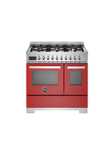 Bertazzoni Professional 90cm Range Cooker Twin Dual Fuel Red PRO96L2EROT2