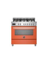 Bertazzoni Professional 90cm Range Cooker Single Oven Dual Fuel Orange PRO96L1EART
