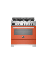 Bertazzoni Professional 90cm Range Cooker Single Oven Dual Fuel Orange PRO96L1EART2