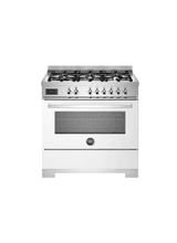 Bertazzoni Professional 90cm Range Cooker Single Oven Dual Fuel White PRO96L1EBIT2
