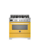 Bertazzoni Professional 90cm Range Cooker Single Oven Dual Fuel Yellow PRO96L1EGIT2