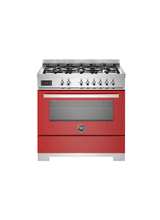 Bertazzoni Professional 90cm Range Cooker Single Oven Dual Fuel Red PRO96L1EROT2