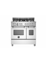 Bertazzoni Master 90cm Range Twin Oven Dual Fuel Stainless Steel MAS95C2EXC