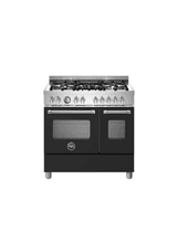 Bertazzoni Master 90cm Range Cooker Twin Oven Dual Fuel Matt Black MAS95C2ENEC