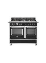 Bertazzoni Heritage 100cm Range Cooker Twin Oven Dual Fuel Black HER106L2ENET