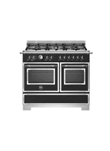 Bertazzoni Heritage 100cm Range Cooker Twin Oven Dual Fuel Black HER106L2ENET2