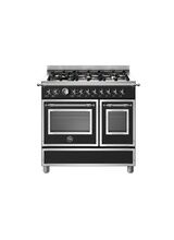 Bertazzoni Heritage 90cm Range Cooker Twin Oven Dual Fuel Black HER96L2ENET