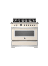 Bertazzoni Heritage 90cm Range Cooker Single Oven Dual Fuel Ivory HER96L1EAVT2