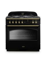 RANGEMASTER CLAS90FXDFFBL/B 90cm Classic FX Dual Fuel Black with Brass Trim