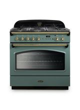 RANGEMASTER CLAS90FXDFFMG/B 90cm Classic FX Dual Fuel Mineral Green with Brass Trim