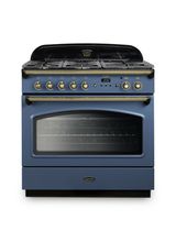 RANGEMASTER CLAS90FXDFFSB/B 90cm Classic FX Dual Fuel Stone Blue with Brass Trim