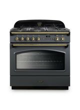 RANGEMASTER CLAS90FXDFFSL/B 90cm Classic FX Dual Fuel Slate with Brass Trim