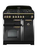 RANGEMASTER CDL90DFFCB/B Classic Deluxe 90 Dual Fuel Charcoal Black with Brass Trim