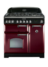 RANGEMASTER CDL90DFFCY/C Classic Deluxe 90 Dual Fuel Cranberry with Chrome Trim