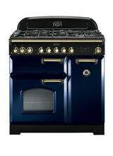 RANGEMASTER CDL90DFFRB/B Classic Deluxe 90 Dual Fuel Regal Blue with Brass Trim